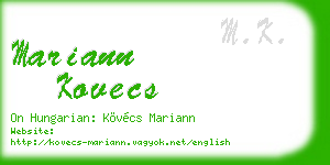 mariann kovecs business card